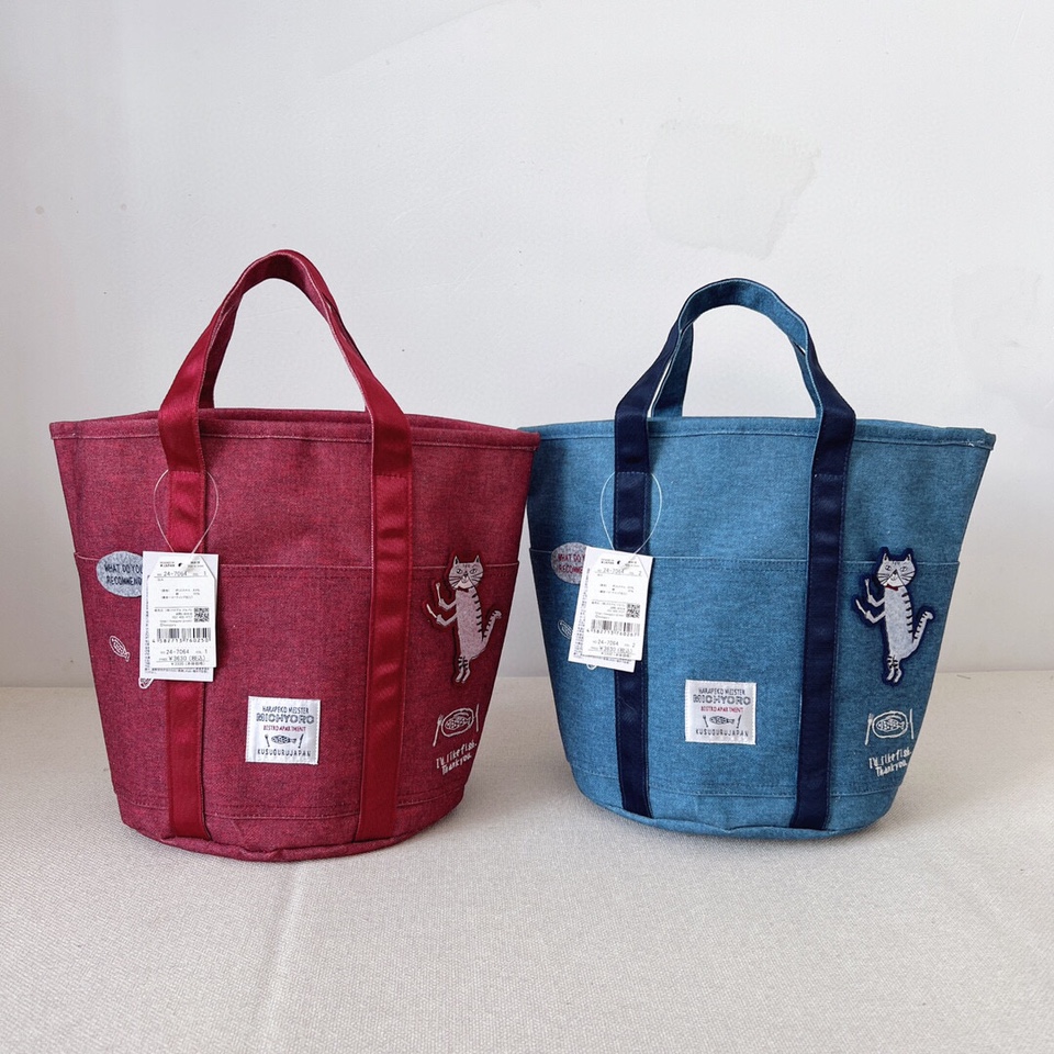 日本原单kusuguru满印米奇罗猫咪手提包水桶包手拎包逛街包103