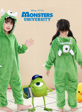新儿童大眼仔麦克扮演服迪士尼怪物大学单眼怪Mike cos活动表演服