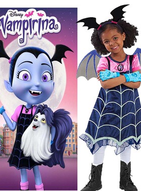 儿童吸血鬼扮演服迪士尼万圣节Vampirina cos服化妆舞会派对演出