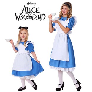 儿童爱丽丝公主裙女仆装迪士尼万圣节Alice扮演服派对活动表演服