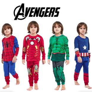 秋新款男童漫威超级英雄蜘蛛侠扮演服万圣节绿巨人钢铁侠cosplay