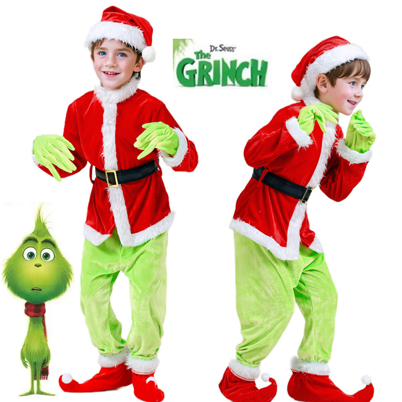 新儿童绿毛怪格林奇扮演服圣诞装
