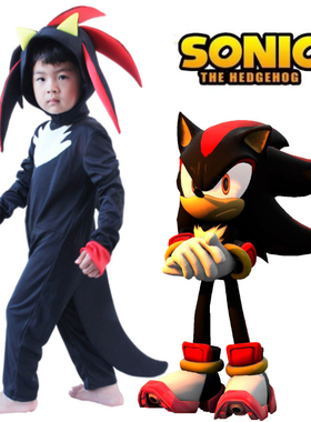 儿童黑暗索尼克扮演服装万圣节Dark Sonicb cosplay派对六一表演