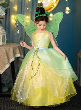 夏新儿童青蛙公主蒂安娜公主裙万圣节迪士尼Tiana演出服活动表演