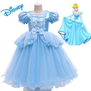 儿童灰姑娘公主裙万圣节Cinderella 扮演服舞台表演礼服裙走秀装