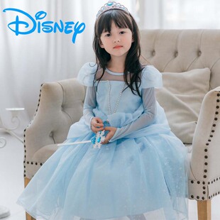 儿童灰姑娘公主裙迪士尼万圣节辛德瑞拉cos服Cinderella舞台演出