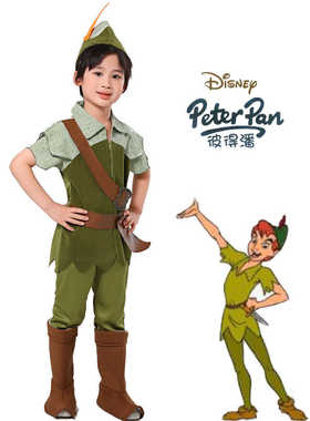 新款儿童小飞侠彼得潘扮演服万圣节迪士尼男童Peter Pan舞台表演