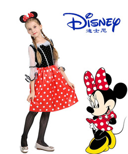 儿童迪士尼米妮公主裙Minnie Mouse万圣节连衣裙写真摄影演出服