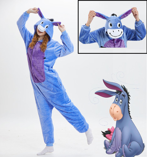 新款法兰绒毛驴扮演服装动物亲子装舞台演出服donkey cosplay