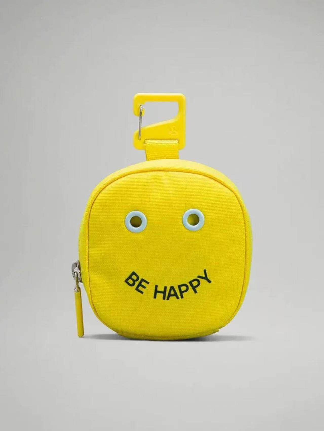 日潮lulu新款可爱笑脸耳机包百搭收纳布艺包挂件