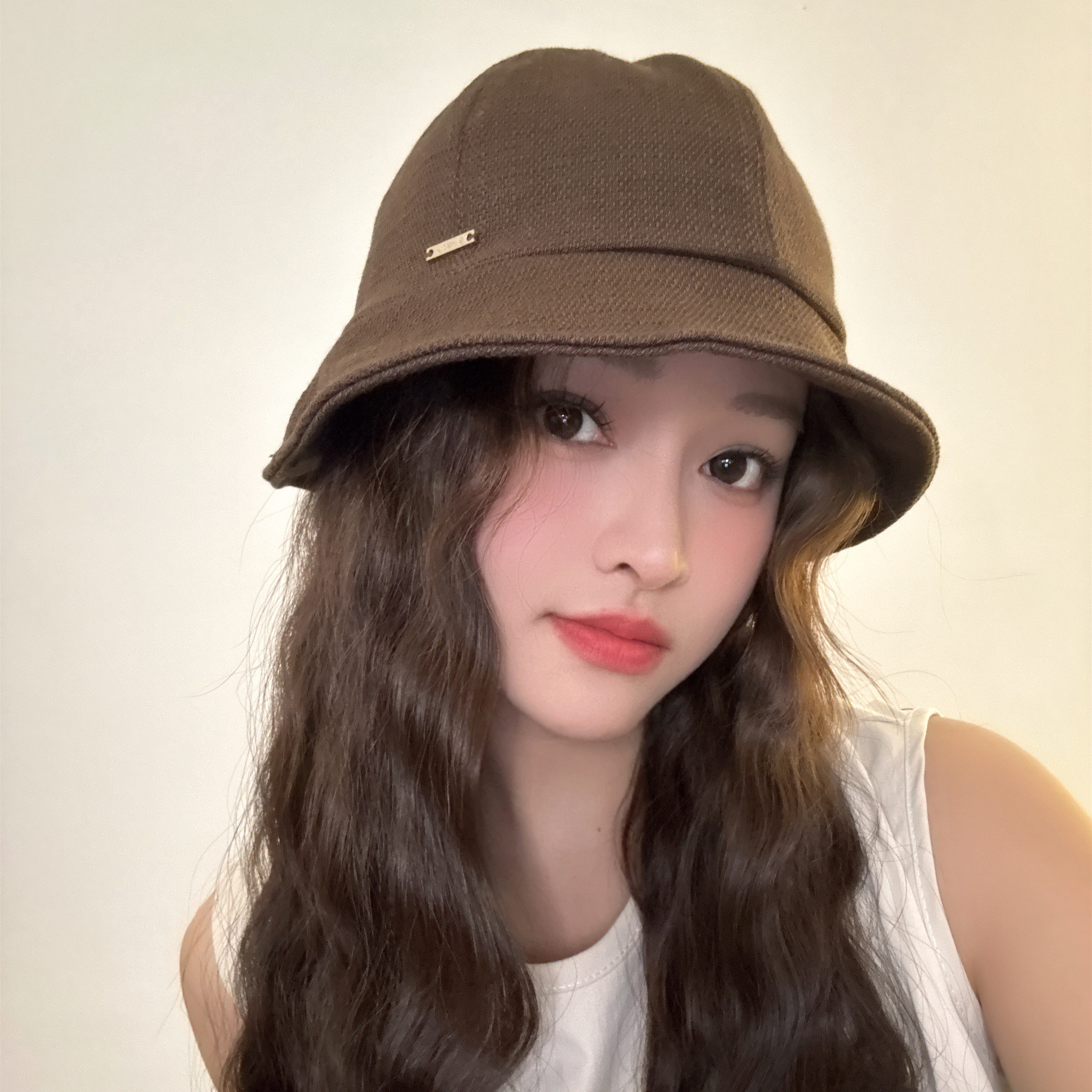 日系棉麻荷叶边渔夫帽子女简约小帽檐夏天遮阳透气百搭显脸小盆帽