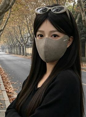 加大版3D立体保暖口罩女秋冬高颜值显脸小骑行防风防晒护眼角面罩