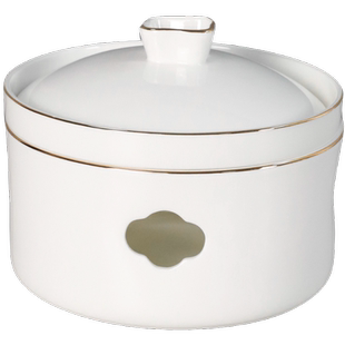 酒店骨瓷燕窝盅小米辽参盅佛跳墙炖盅位上汤盅蜡烛加热海参盅陶瓷