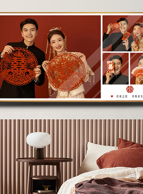 婚纱照相框挂墙定制洗照片打印加画框放大多宫格结婚照全家福制作