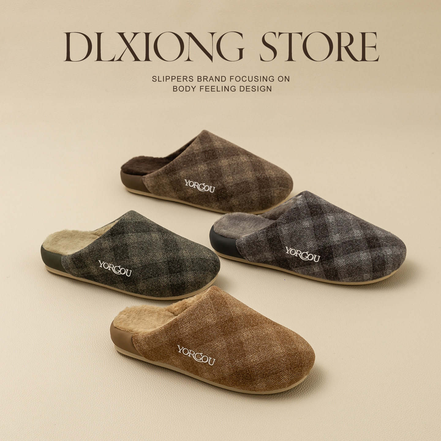 远港冬天格子毛呢棉拖鞋秋冬季女室内家居加绒保暖男防滑艾草抗菌,居家布艺,居家棉拖/棉鞋,淘宝优惠券,粉丝福利购,淘宝优惠卷