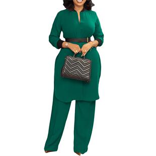 Plus size fashion sports two-piece set African suit Vestido