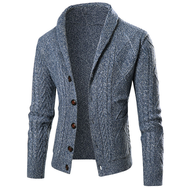 秋冬男士欧码开衫毛衣加厚扭花针织外套 Men's Cardigan Sweater