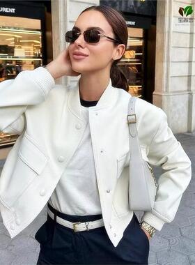 Bomber Jacket for Women 2024 Fashion Autumn Coats女士短外套
