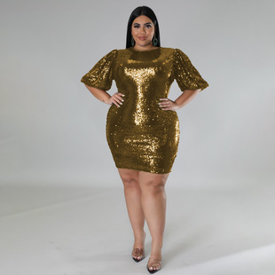 Plus Sequin Evening 3xl Women Wedding Dress Party size Mesh