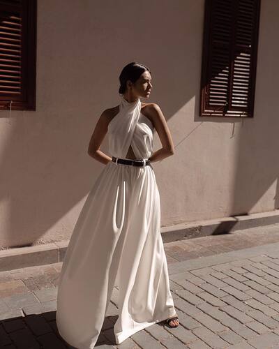 White leotards women's jumpsuits women trousers