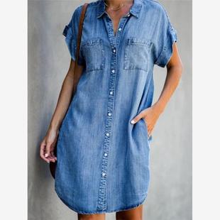 party dresses ladies 2023summer shirt women denim dress jean
