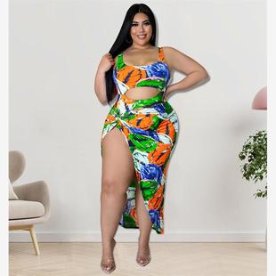 3 Pieces Casual Women Dresses Print sets beach summer dress