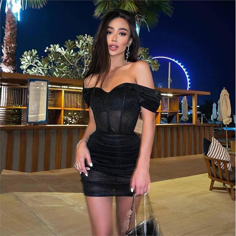 sexy women party dresses Fashion black Sexy Dress short new图片