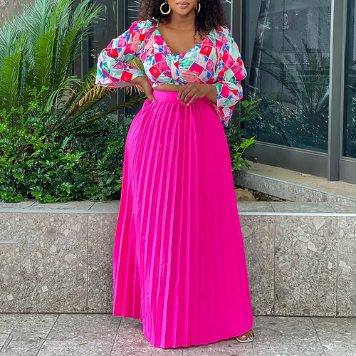 plus size dress for women two pieces sets top skirt suits 裙