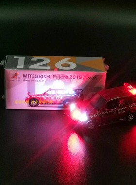 TINY 城市 126#  1/64 三菱 Pajero 2015 消防  改灯加灯 7灯