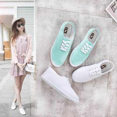 girl canvas Shoes small white shoes women casual flat shoes