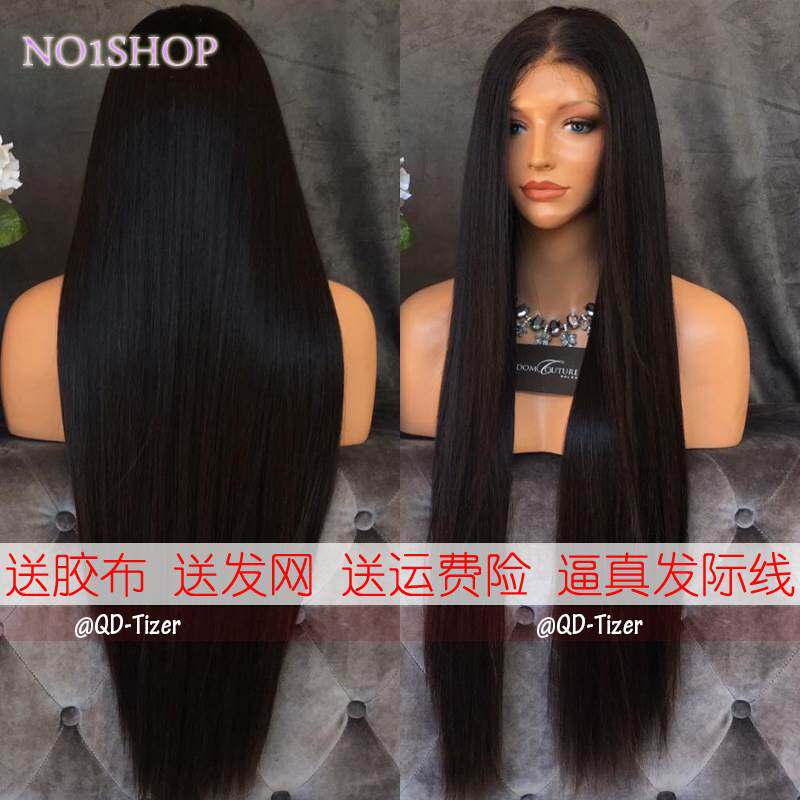 long straight hair set women Front lace black wigs 蕾丝假发