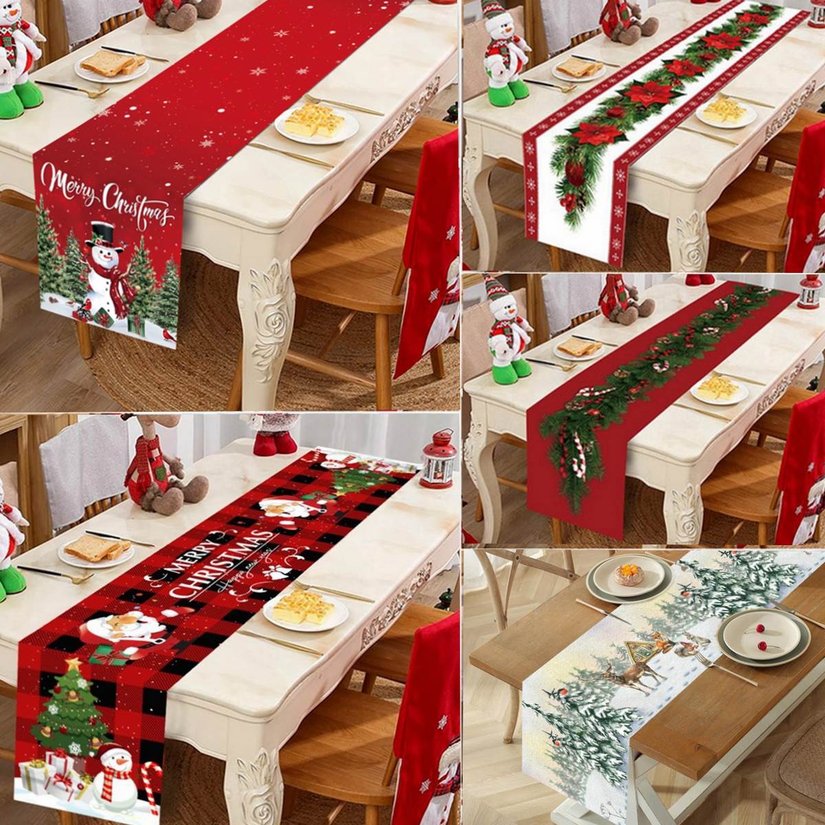 Christmas Table Runner Merry Christmas Decoration for Home X