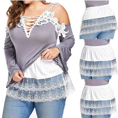fashion women skirt plus size M-5XL big ladies lace skirt