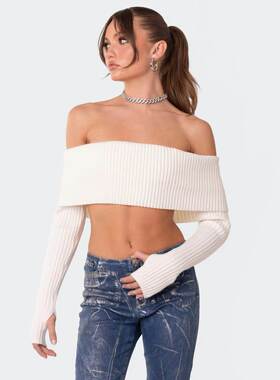 2023 Sexy Wool Wrapped Chest Long Sleeve