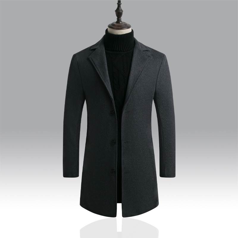 Men fashion overcoat casual coat autumn winter woolen jacket