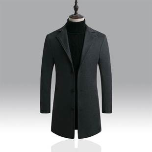 Men fashion overcoat casual coat autumn winter woolen jacket