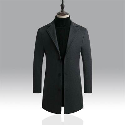 Men fashion overcoat casual coat autumn winter woolen jacket