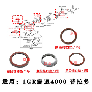 适用1GR霸道4000普拉多前中后段排气管催化接口垫片平垫锥形垫