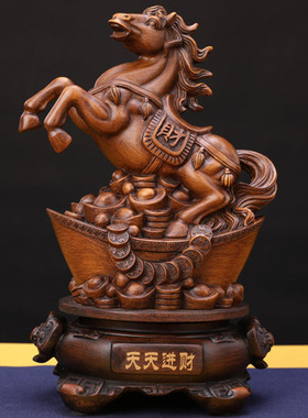 木纹生肖马十二12生肖摆件全套鼠牛虎兔龙蛇马羊猴鸡狗猪工艺礼品