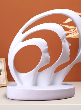 ins风人物摆件 现代客厅卧室床头装饰玄关酒柜工艺品摆设结婚礼物