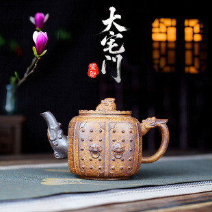 宜兴紫砂壶茶壶茶具原矿高温段泥大宅门手工制作抖音密文一件代发