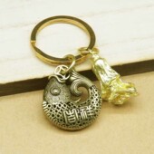 仿铜吉祥富贵鱼钥匙扣铜葫芦汽车挂件五帝钱吊坠男女礼物挂饰批发