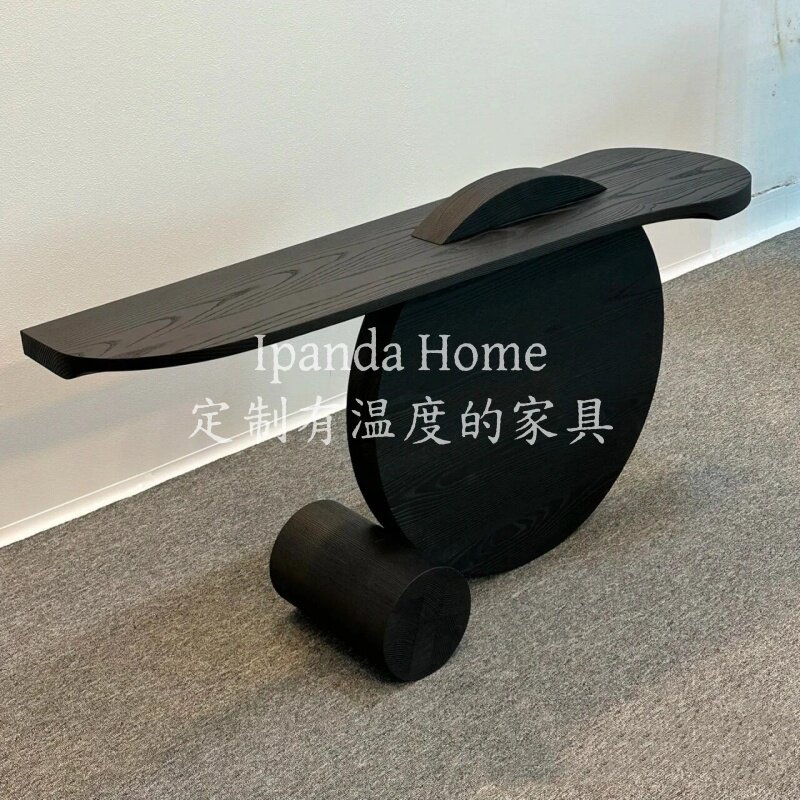 中古侘寂风实木白蜡木艺术玄关台图片