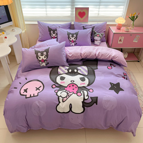 全棉卡通被套女孩单件100棉被罩