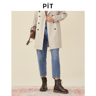 女士9分裤 新款 100%纯棉高腰显瘦2025秋季 PIT收脚牛仔裤