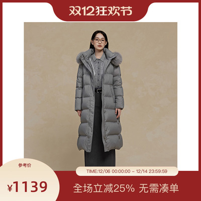 PIT中长款连帽羽绒服女2025冬季新款保暖面包服外套百搭