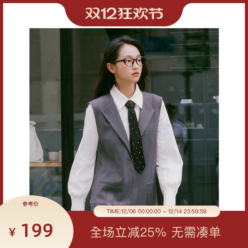 【博主同款】PIT白色衬衫女2025秋季新款领结酷飒衬衣百搭上衣