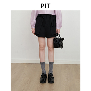 小个子韩系裤 PIT复古法式 新款 女2025秋装 子 蝴蝶结高腰显瘦a字短裤