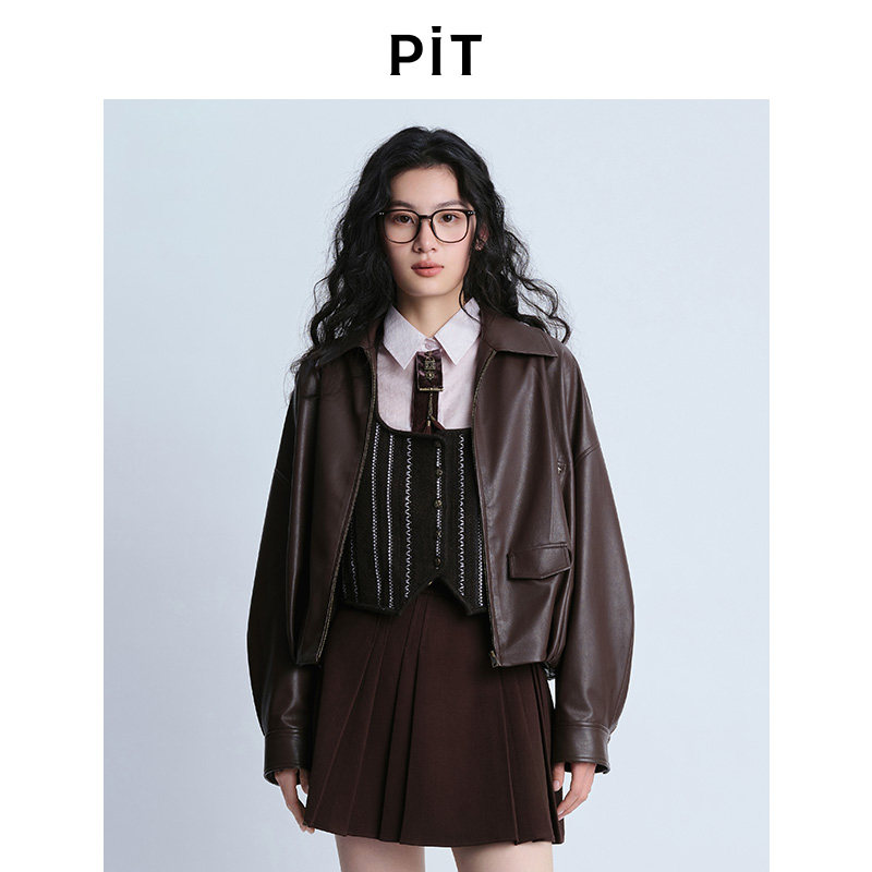 PIT复古条纹针织马甲女2026秋季新款短款叠穿外穿背心显瘦上衣图片