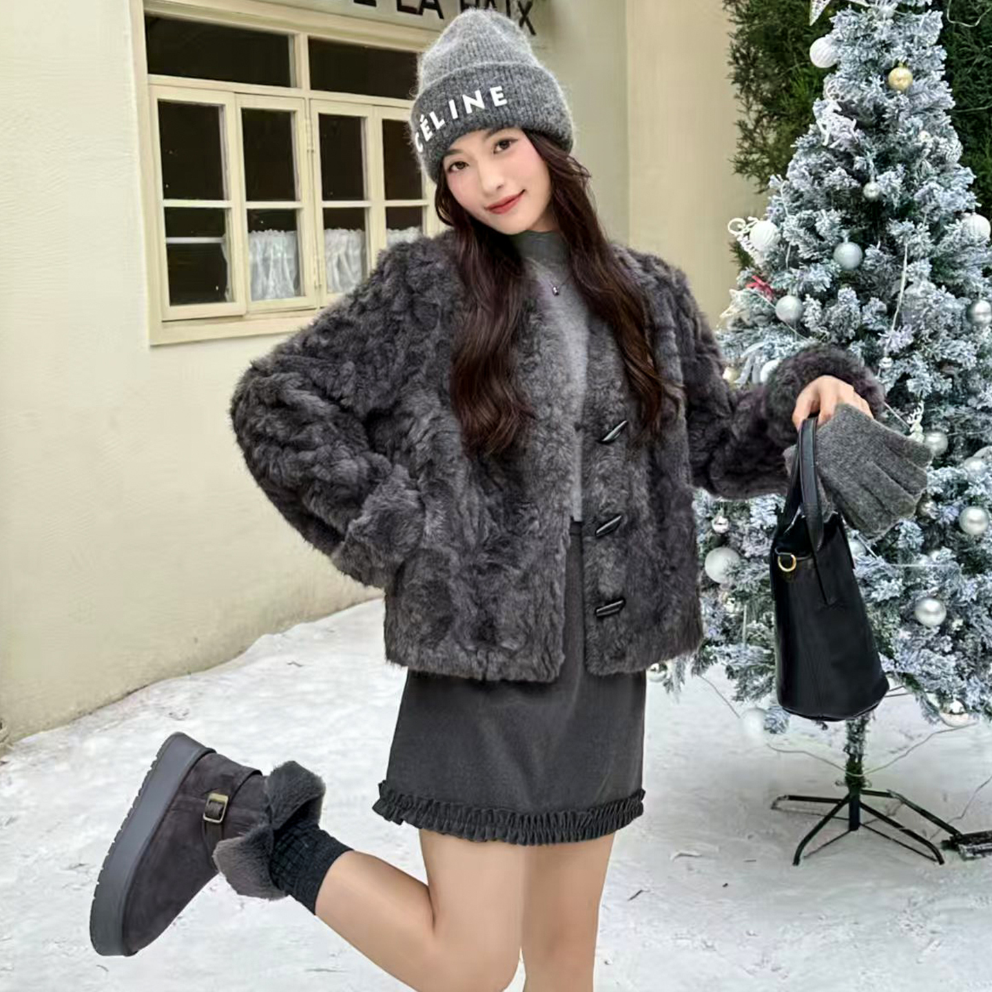 高级感主推系列仿兔毛皮草外套女